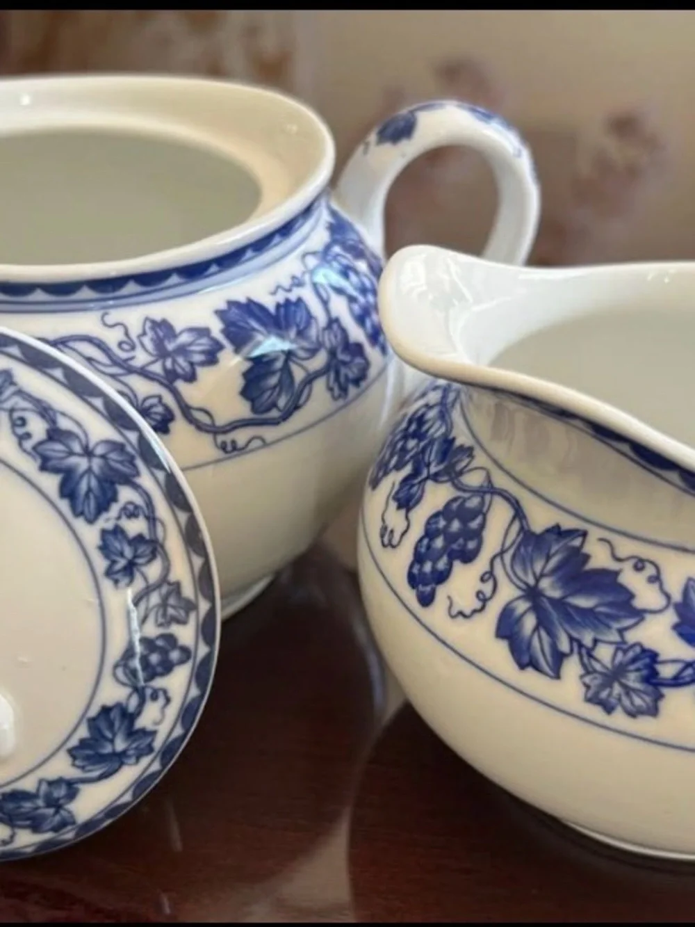 Antique Nippon Royal Sometuke Porcelain Creamer & Sugar Bowl Set